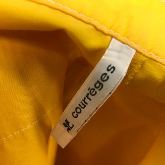 Courreges vintage yellow cotton pants suit France 36 pants Jacket 42 bust - Picture 7 of 15